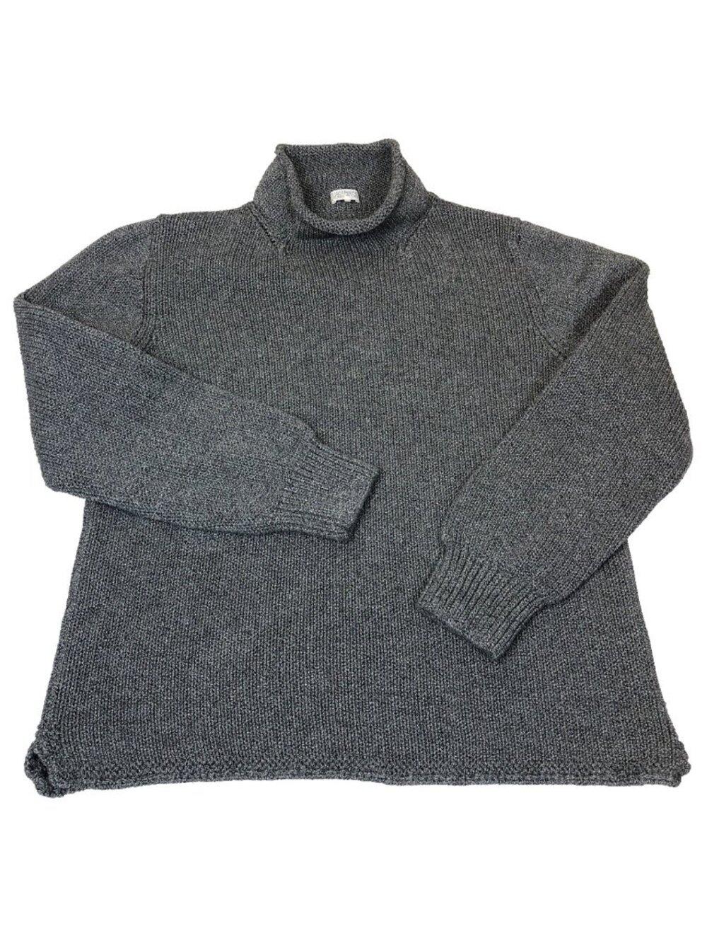 QUAKER MARINE SUPPLY Mens Fishermans Rollneck Gray Cotton Sweater Size XL - Picture 1 of 8